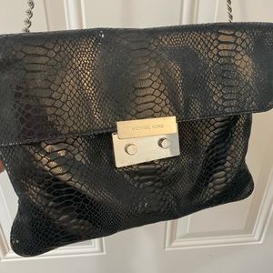 Michael Kors black leather clutch